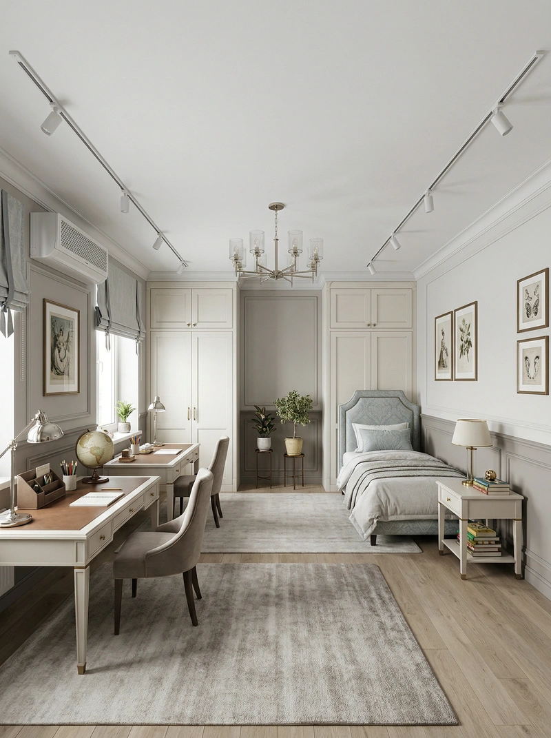 Дизайн интерьера в стиле Классика — Детская от нейросети RoomGPT