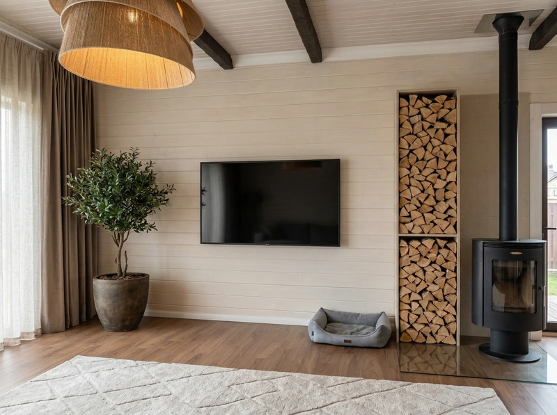 Дизайн гостиной в стиле Контемпорари — фото интерьера от нейросети RoomGPT