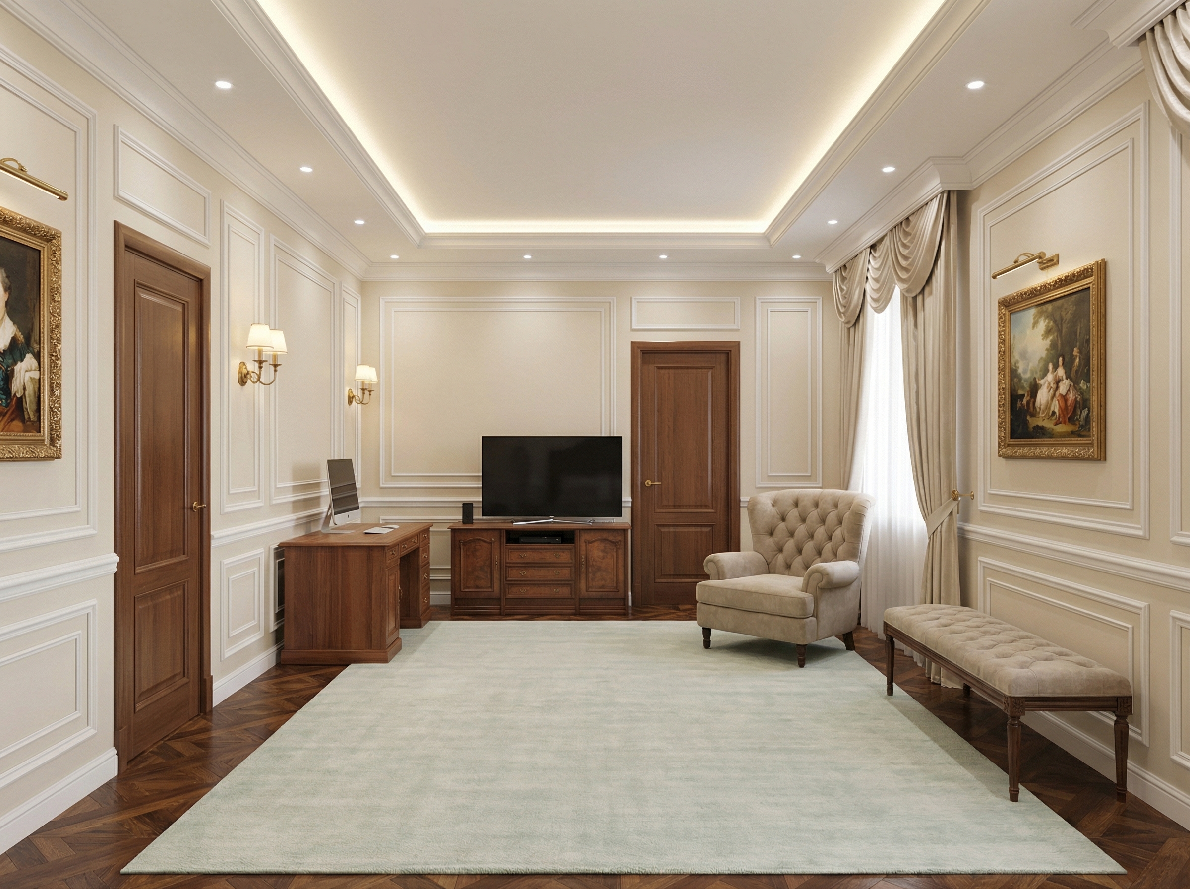 Дизайн спальни в стиле Классика — фото интерьера от нейросети RoomGPT