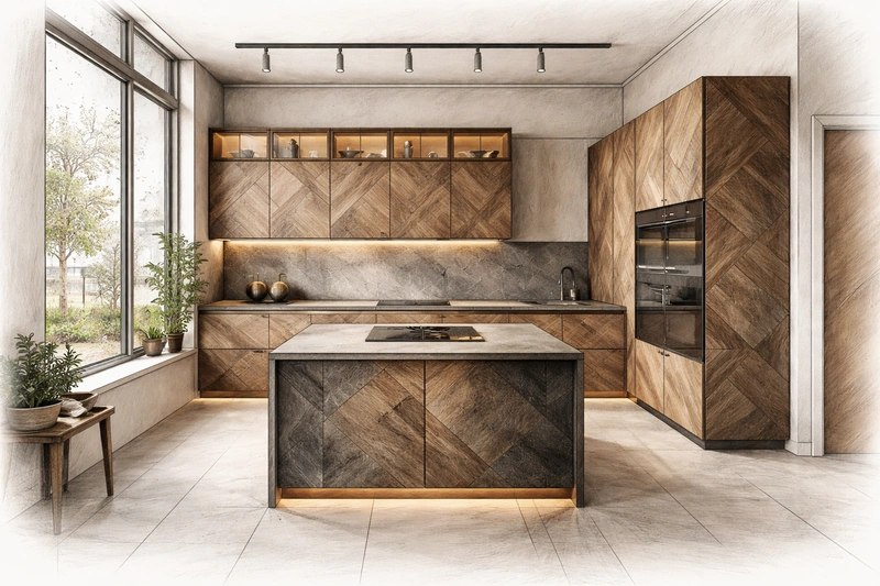 Дизайн кухни в стиле Japandi — фото интерьера от нейросети RoomGPT