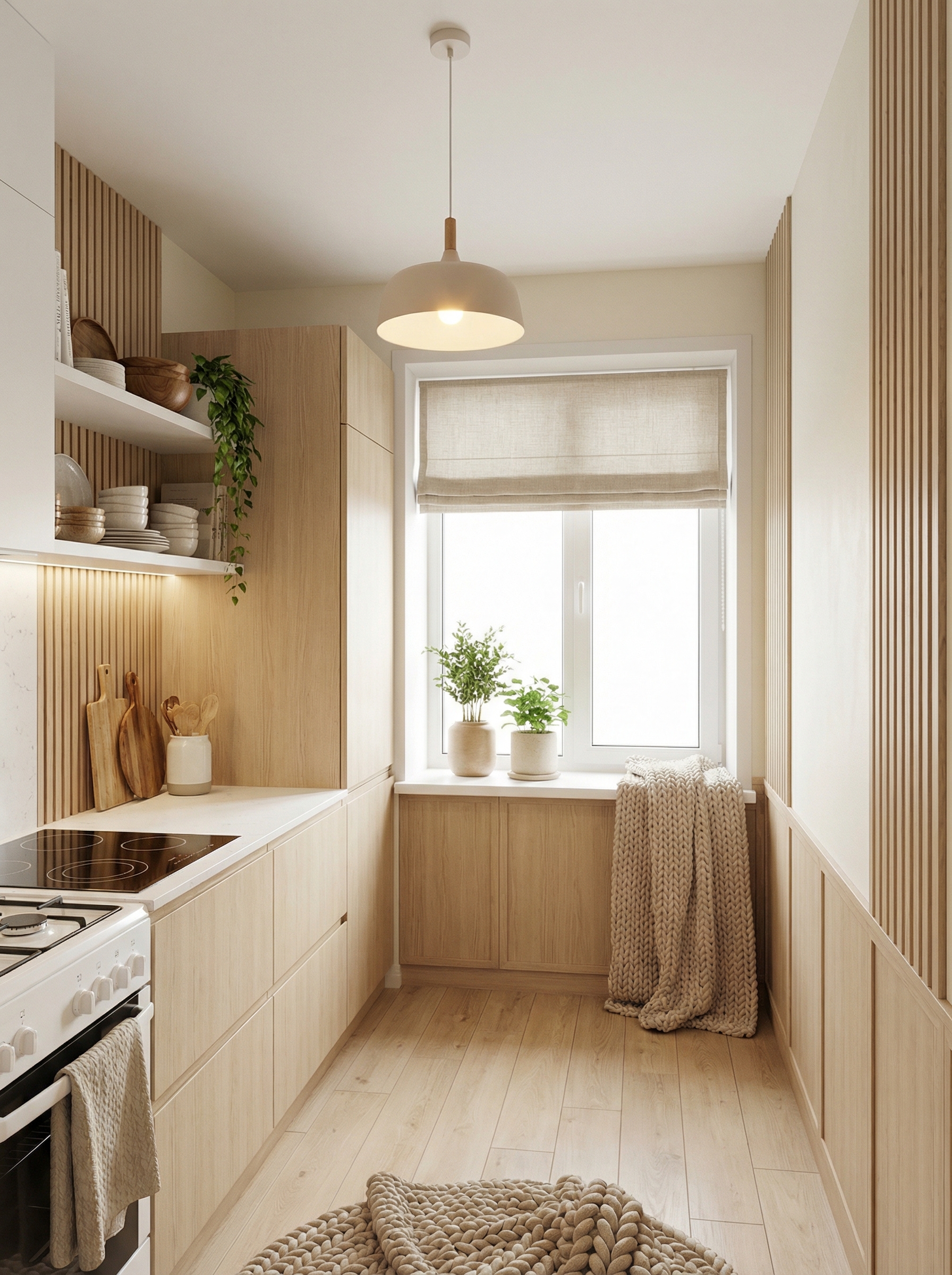 Дизайн кухни в стиле Хюгге — фото интерьера от нейросети RoomGPT
