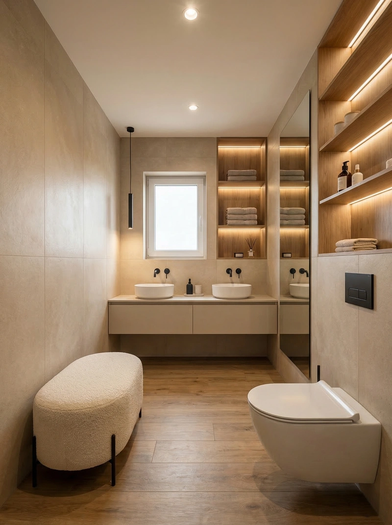 Дизайн интерьера в стиле Минимализм — Ванная от нейросети RoomGPT
