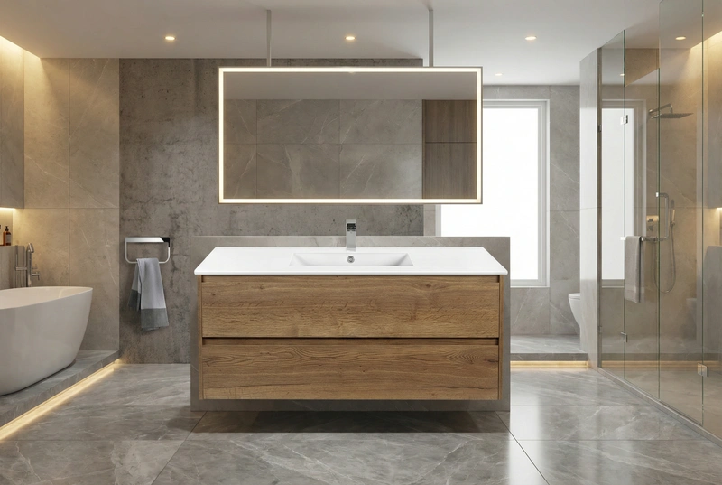 Дизайн интерьера в стиле Контемпорари — Ванная от нейросети RoomGPT