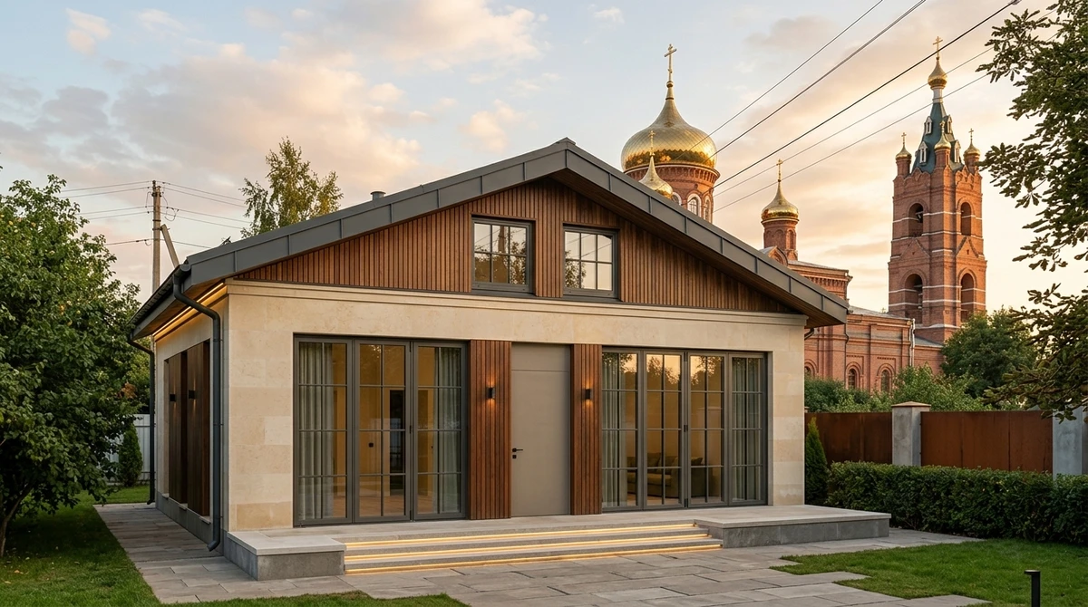 Дизайн фасада в стиле Классика — Фасад от нейросети RoomGPT