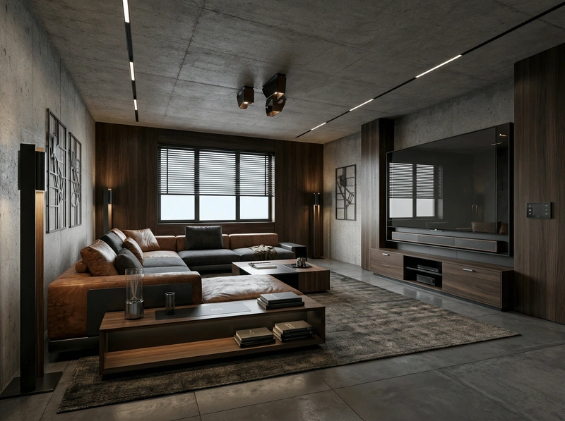 Дизайн интерьера в стиле Блэктэк — Гостиная от нейросети RoomGPT