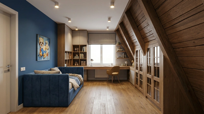 Дизайн интерьера в стиле Контемпорари — Детская от нейросети RoomGPT