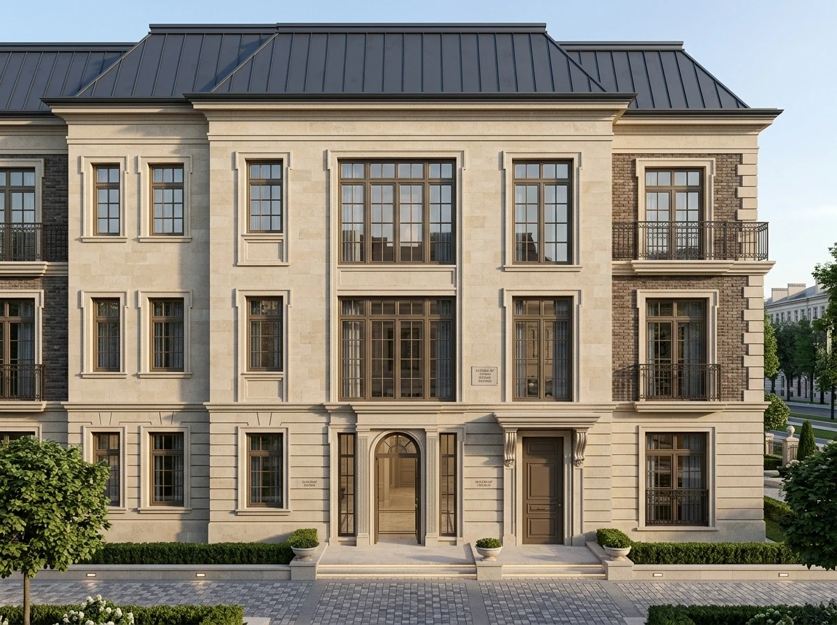 Дизайн фасада в стиле Классика — Фасад от нейросети RoomGPT