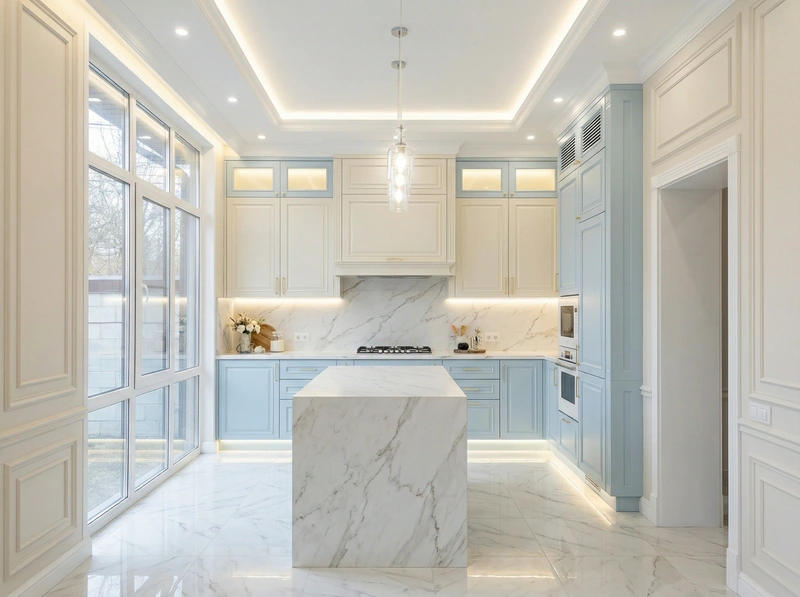 Дизайн интерьера в стиле Классика — Кухня от нейросети RoomGPT