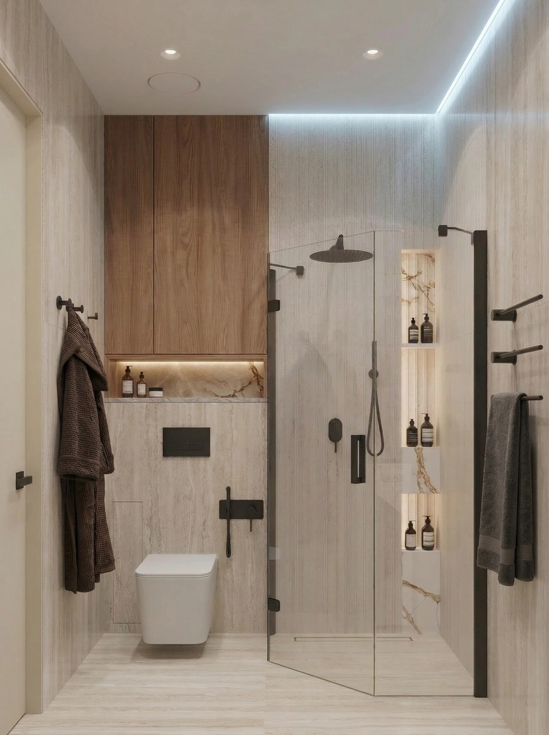 Дизайн ванной в стиле Минимализм — фото интерьера от нейросети RoomGPT