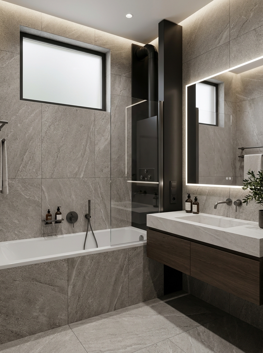 Дизайн ванной в стиле Минимализм — фото интерьера от нейросети RoomGPT