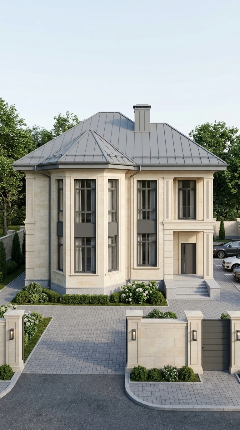 Дизайн фасада в стиле Неоклассика — Фасад от нейросети RoomGPT