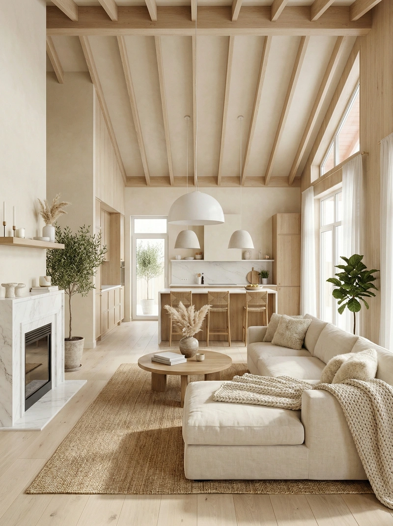 Дизайн интерьера в стиле Хюгге — Гостиная от нейросети RoomGPT