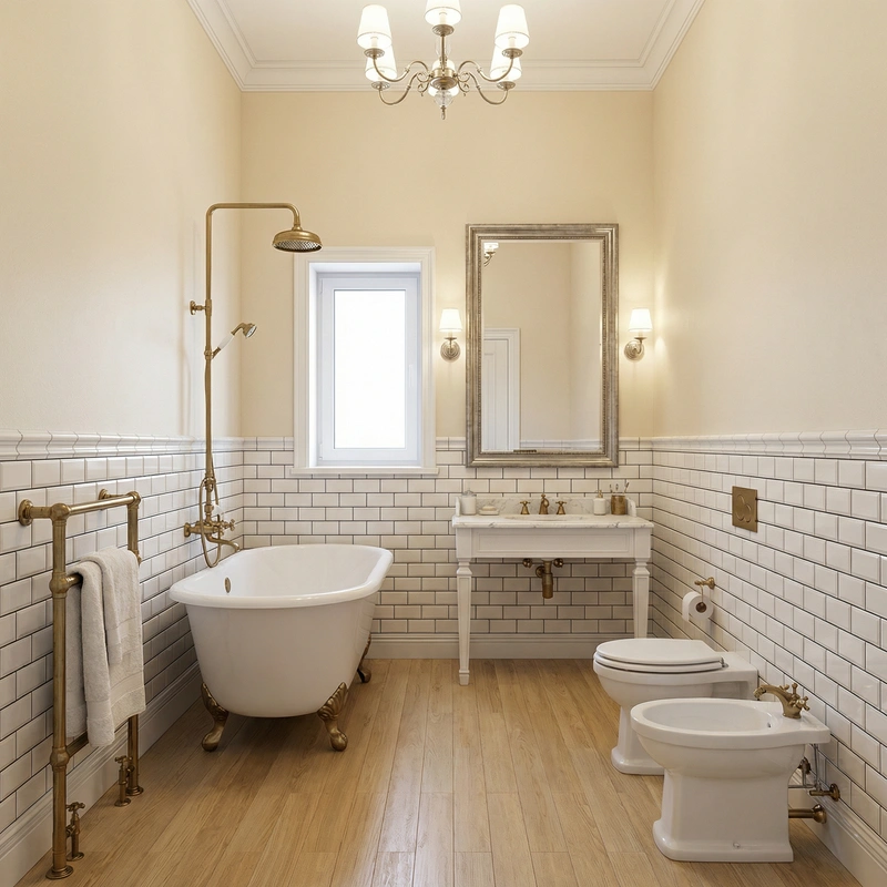 Дизайн интерьера в стиле Классика — Ванная от нейросети RoomGPT
