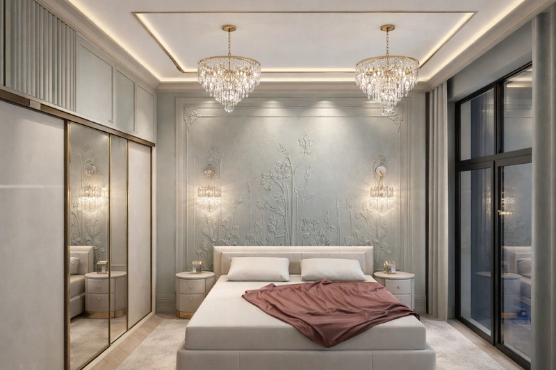 Дизайн интерьера в стиле Неоклассика — Спальня от нейросети RoomGPT