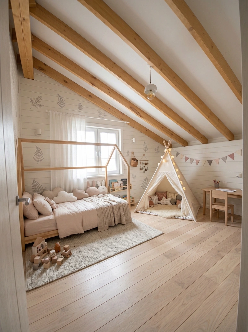 Дизайн детской в стиле Хюгге — фото интерьера от нейросети RoomGPT