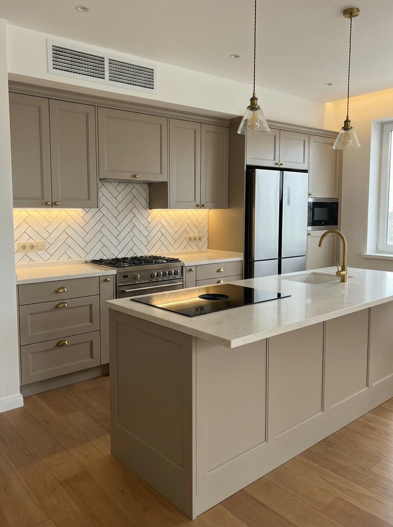 Дизайн интерьера в стиле Классика — Кухня от нейросети RoomGPT