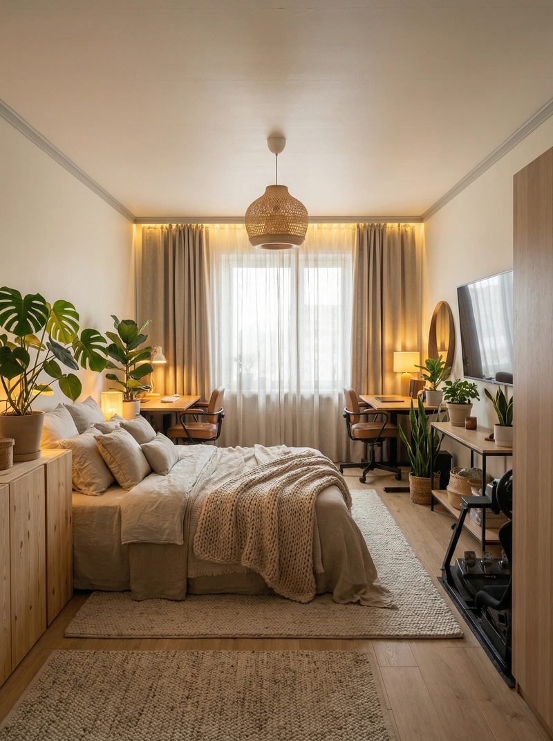 Дизайн интерьера в стиле Хюгге — Спальня от нейросети RoomGPT