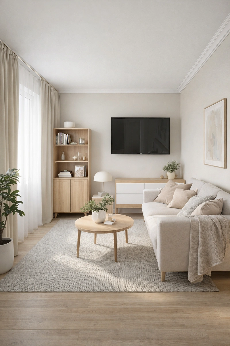 Дизайн интерьера в стиле Сканди — Гостиная от нейросети RoomGPT