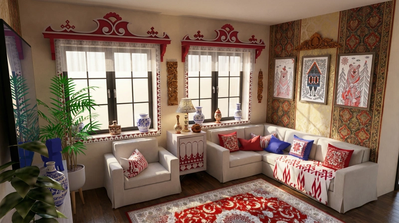 Дизайн интерьера в стиле Классика — Гостиная от нейросети RoomGPT