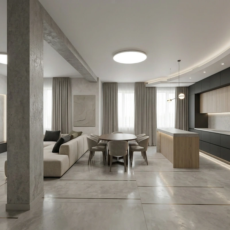 Дизайн интерьера в стиле Минимализм — Гостиная от нейросети RoomGPT