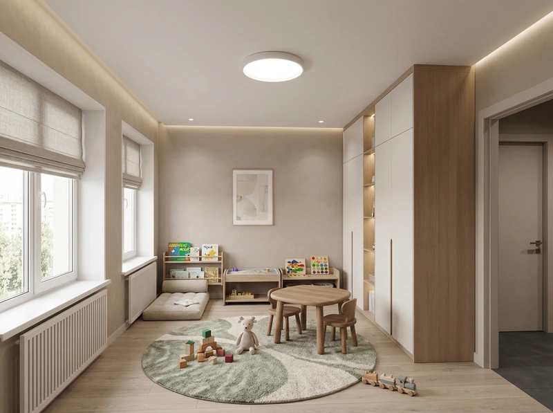 Дизайн детской в стиле Минимализм — фото интерьера от нейросети RoomGPT