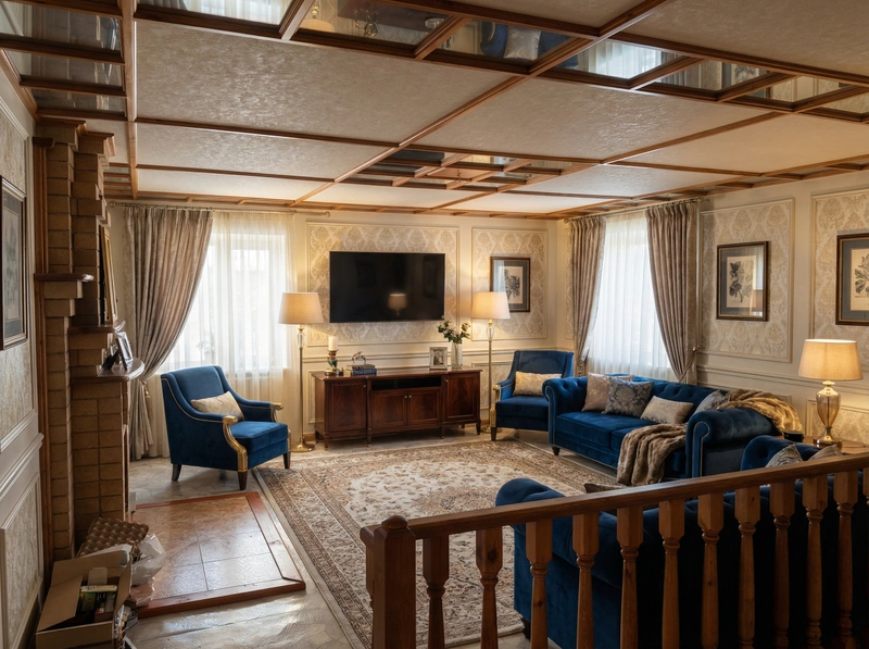 Дизайн интерьера в стиле Классика — Гостиная от нейросети RoomGPT