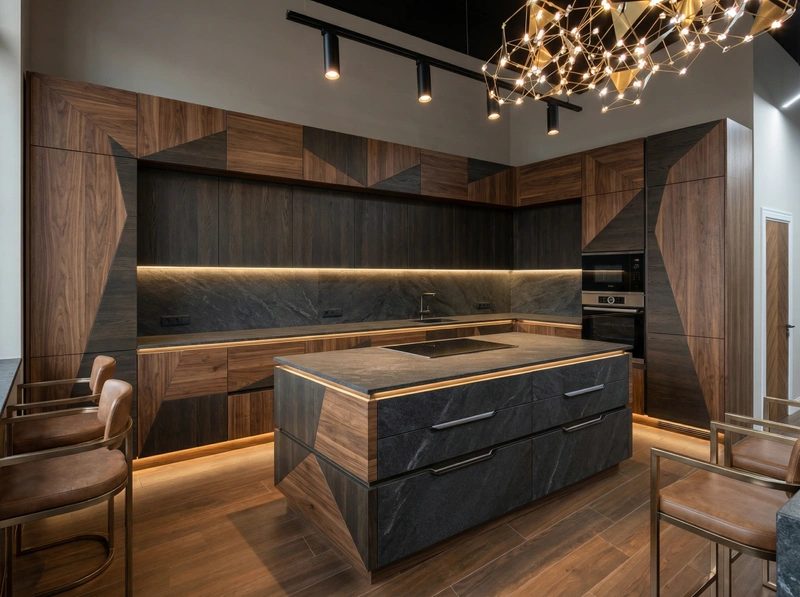 Дизайн кухни в стиле Контемпорари — фото интерьера от нейросети RoomGPT