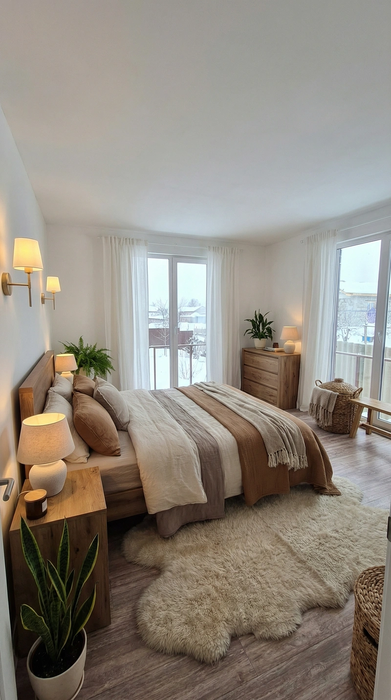 Дизайн интерьера в стиле Хюгге — Спальня от нейросети RoomGPT