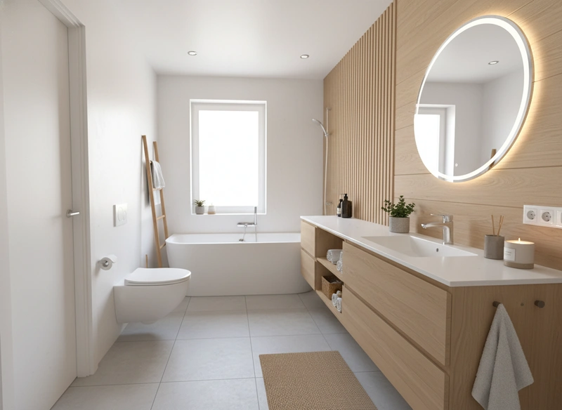 Дизайн интерьера в стиле Хюгге — Ванная от нейросети RoomGPT