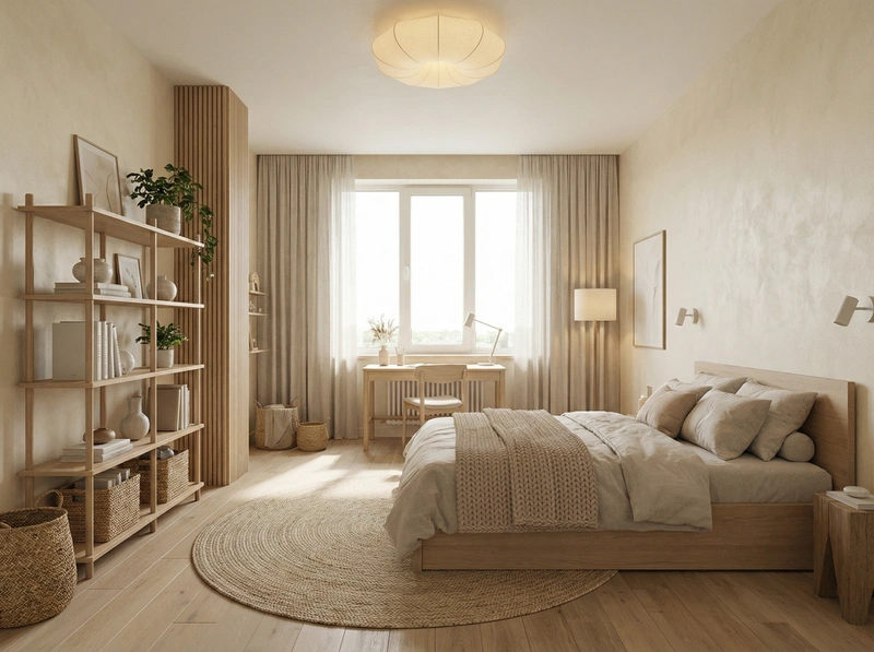 Дизайн детской в стиле Japandi — фото интерьера от нейросети RoomGPT