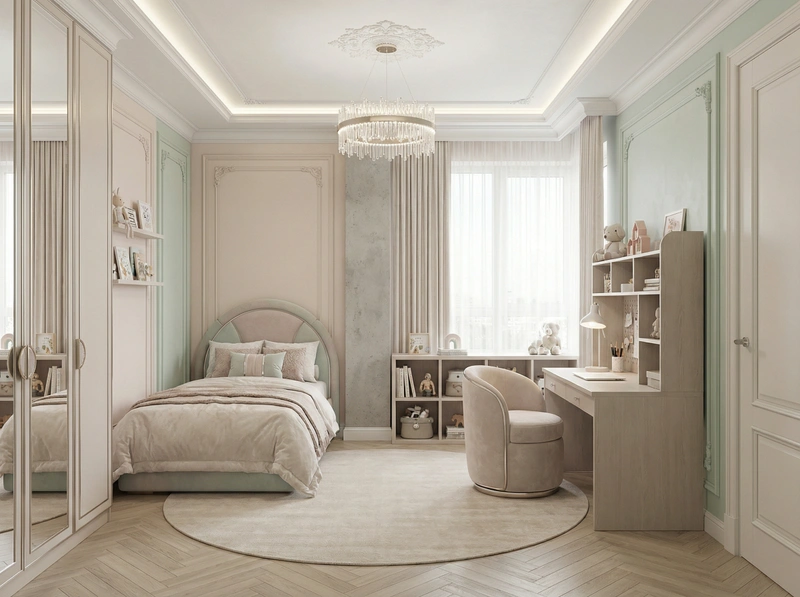 Дизайн интерьера в стиле Неоклассика — Детская от нейросети RoomGPT