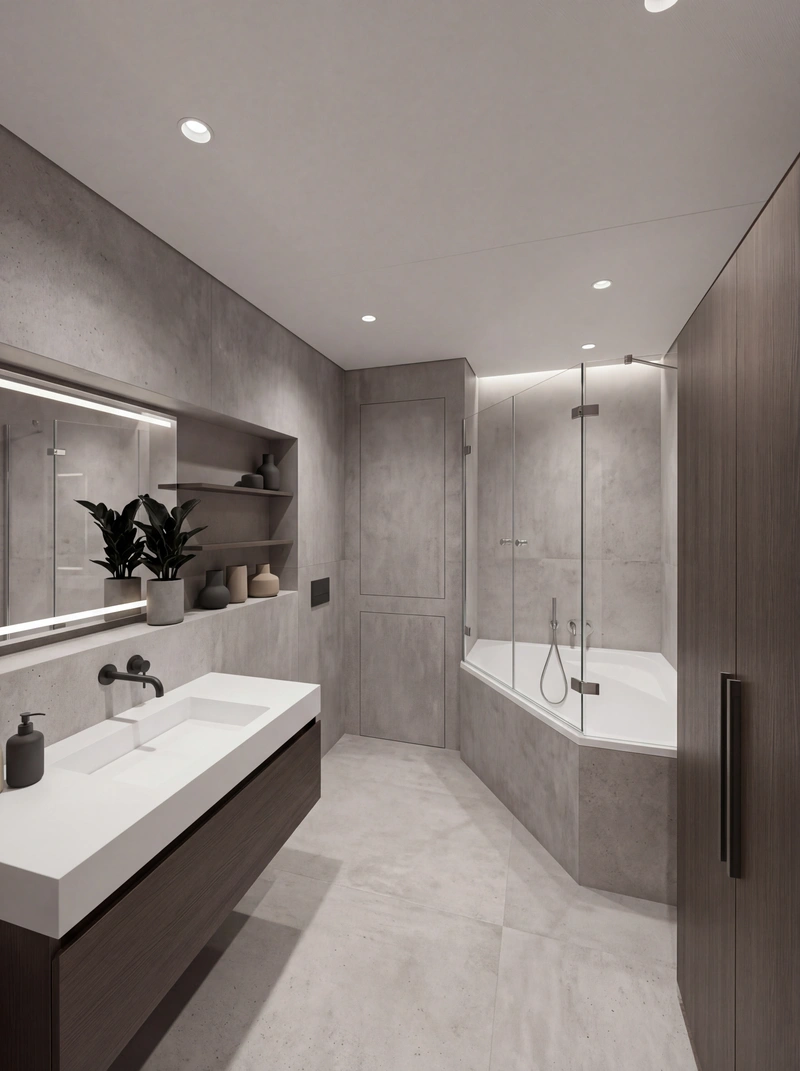 Дизайн ванной в стиле Минимализм — фото интерьера от нейросети RoomGPT