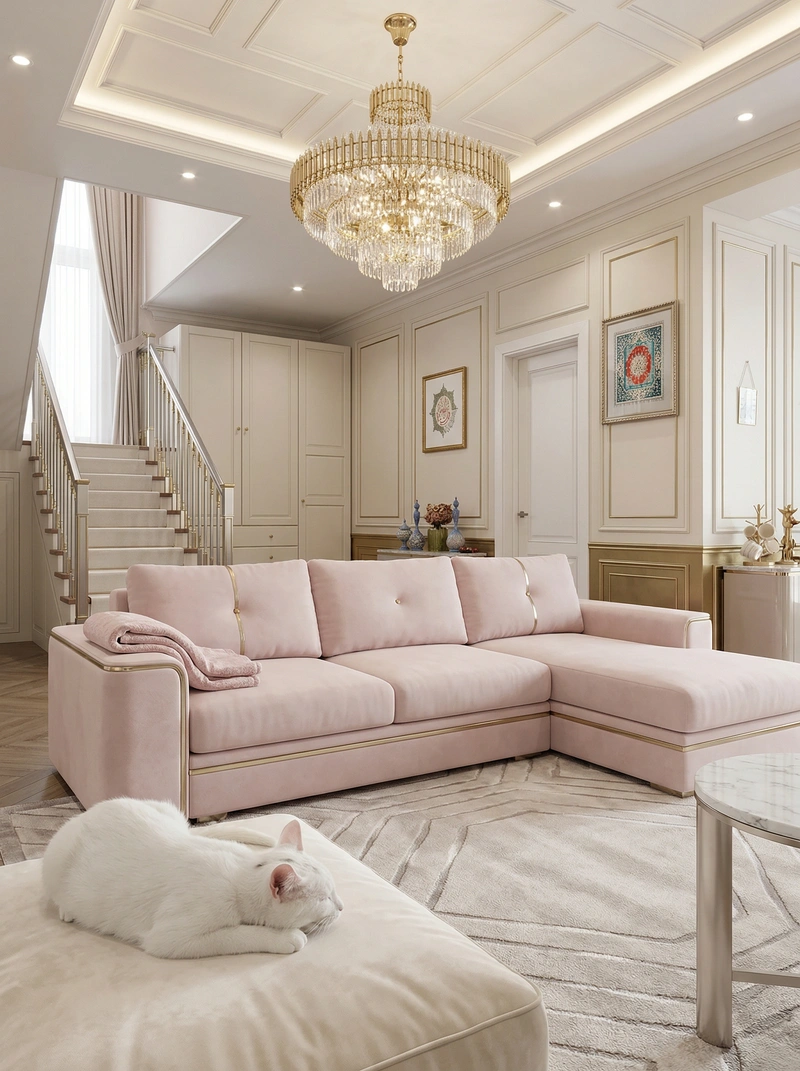 Дизайн интерьера в стиле Неоклассика — Гостиная от нейросети RoomGPT