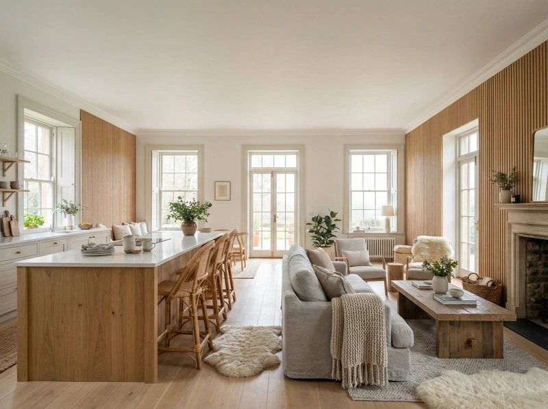 Дизайн интерьера в стиле Хюгге — Кухня от нейросети RoomGPT