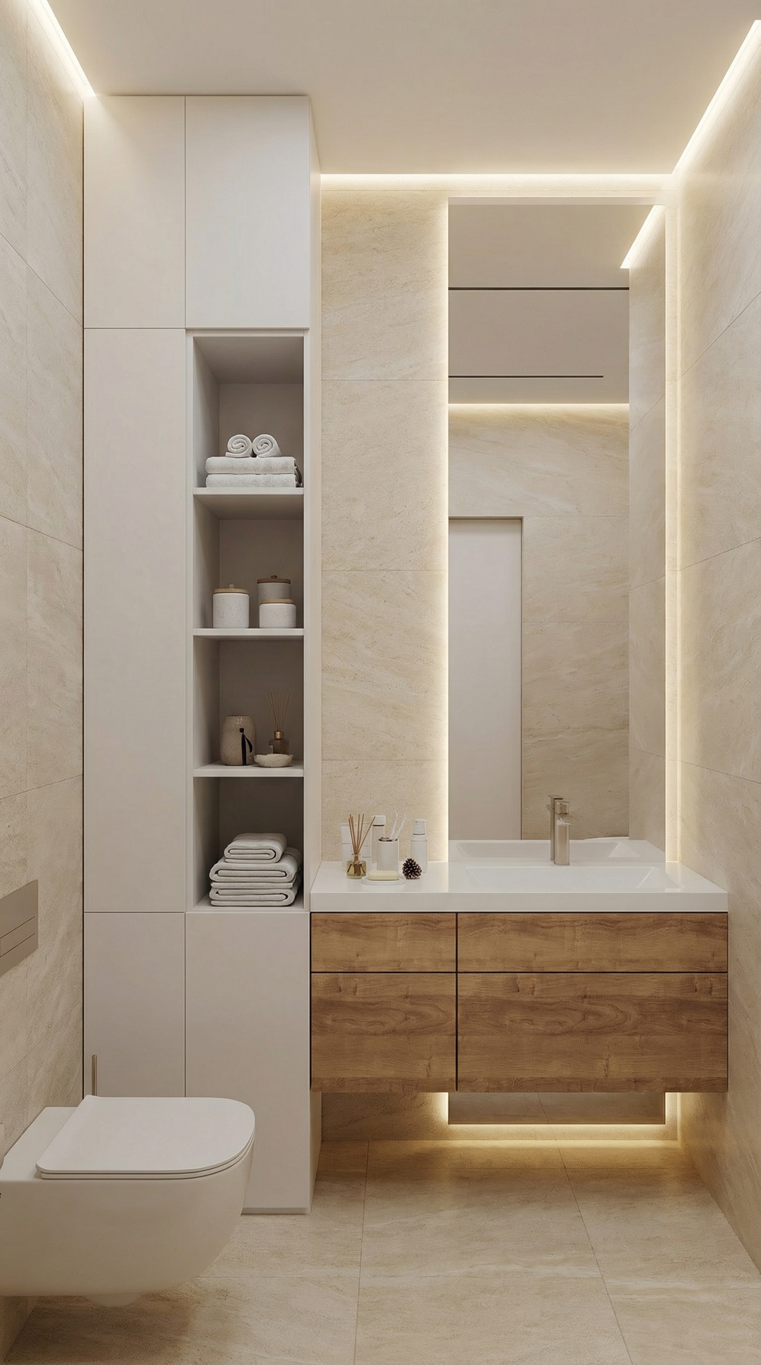 Дизайн ванной в стиле Минимализм — фото интерьера от нейросети RoomGPT