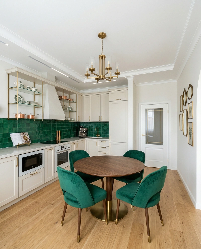 Дизайн кухни в стиле Британский — фото интерьера от нейросети RoomGPT