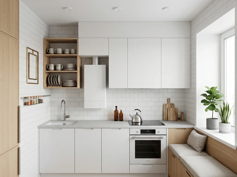 Дизайн кухни в стиле Сканди — фото интерьера от нейросети RoomGPT