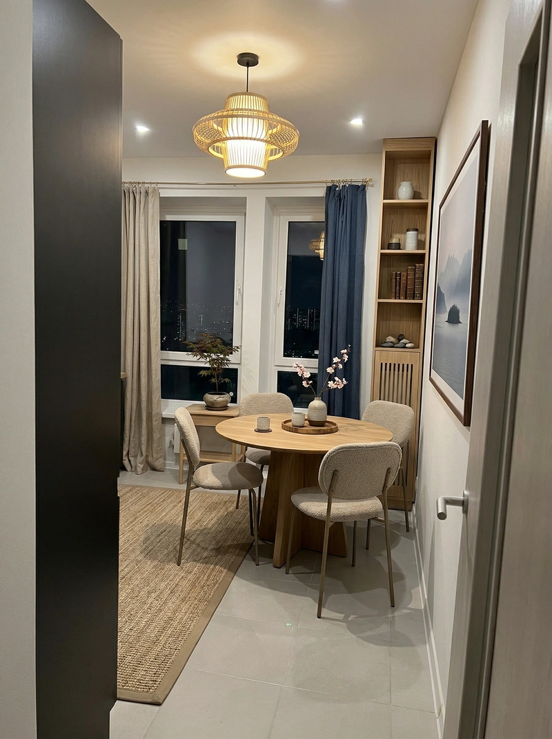 Дизайн кухни в стиле Japandi — фото интерьера от нейросети RoomGPT