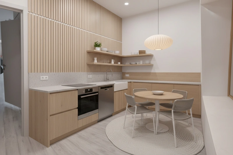 Дизайн интерьера в стиле Хюгге — Кухня от нейросети RoomGPT