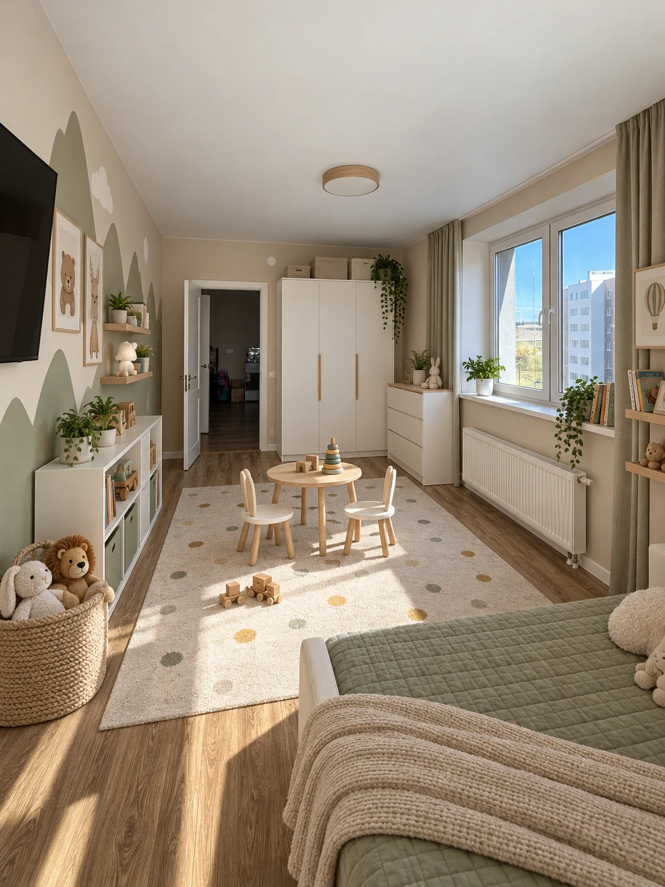 Дизайн детской в стиле Минимализм — фото интерьера от нейросети RoomGPT