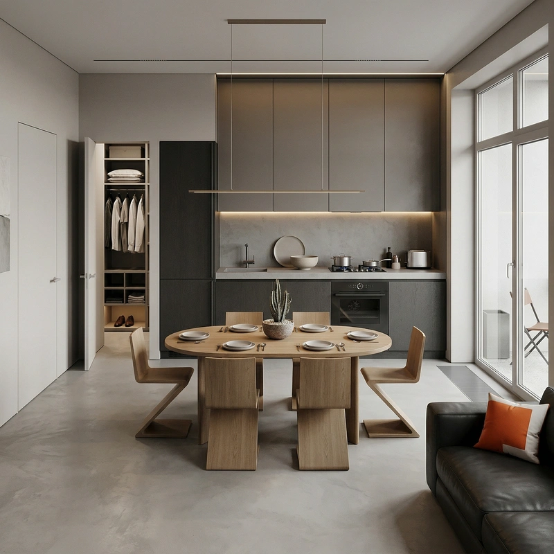 Дизайн кухни в стиле Минимализм — фото интерьера от нейросети RoomGPT