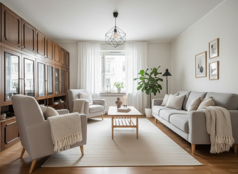 Дизайн интерьера в стиле Хюгге — Гостиная от нейросети RoomGPT