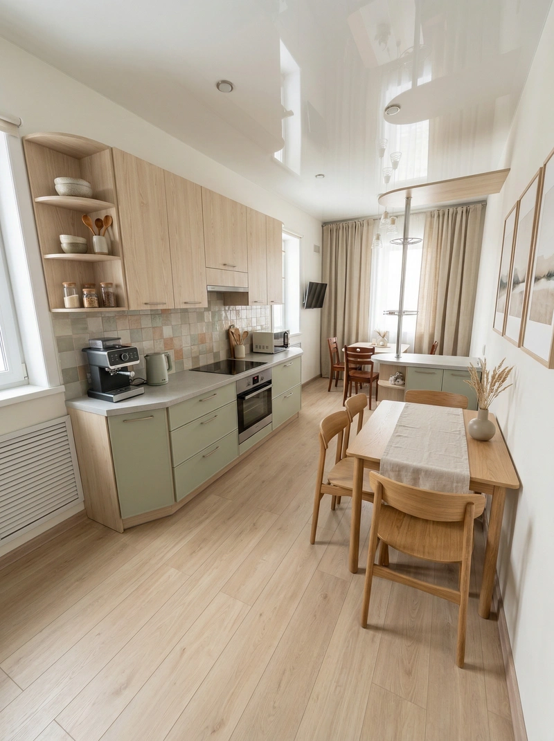 Дизайн интерьера в стиле Сканди — Кухня от нейросети RoomGPT