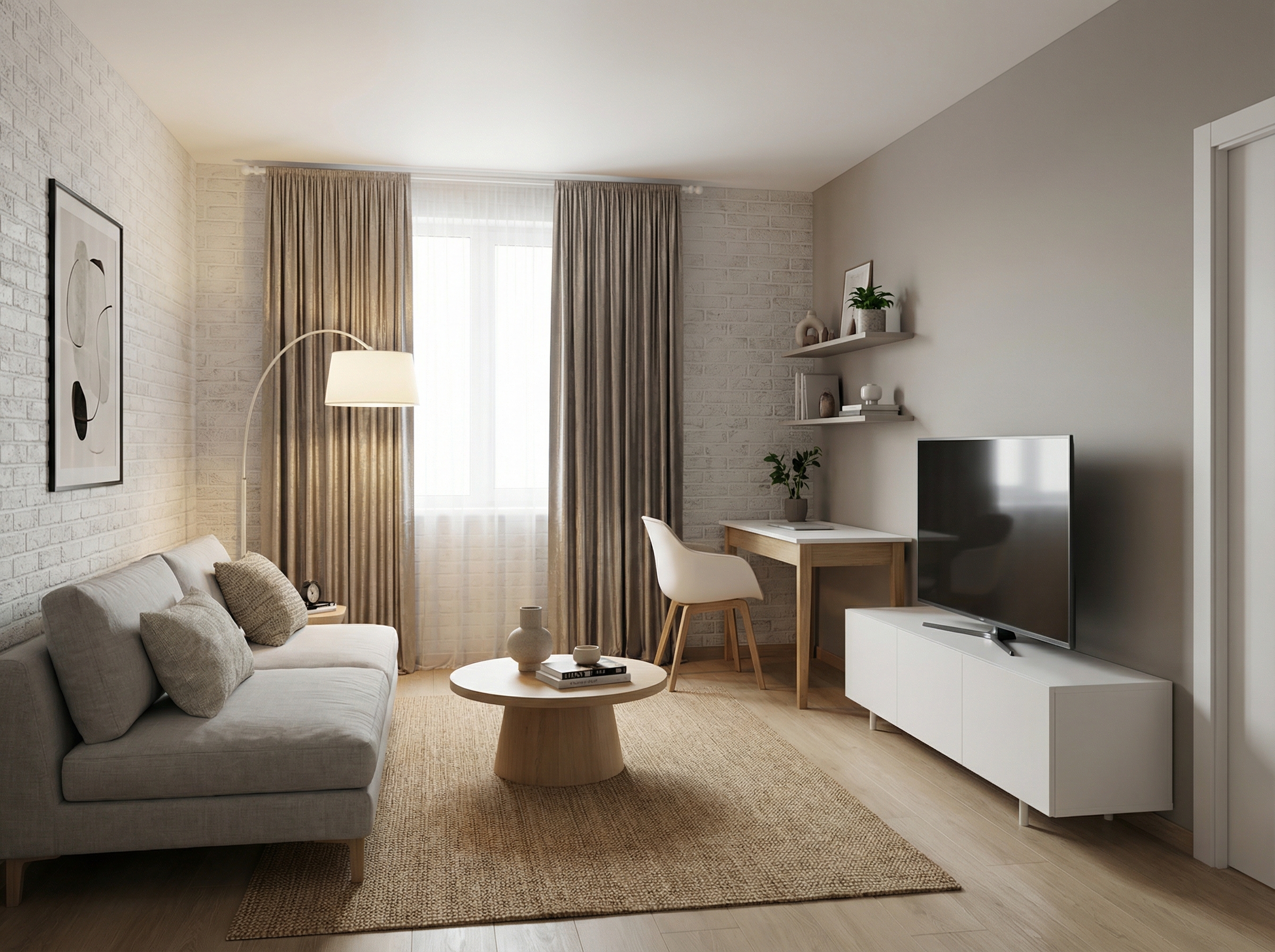 Дизайн гостиной в стиле Минимализм — фото интерьера от нейросети RoomGPT