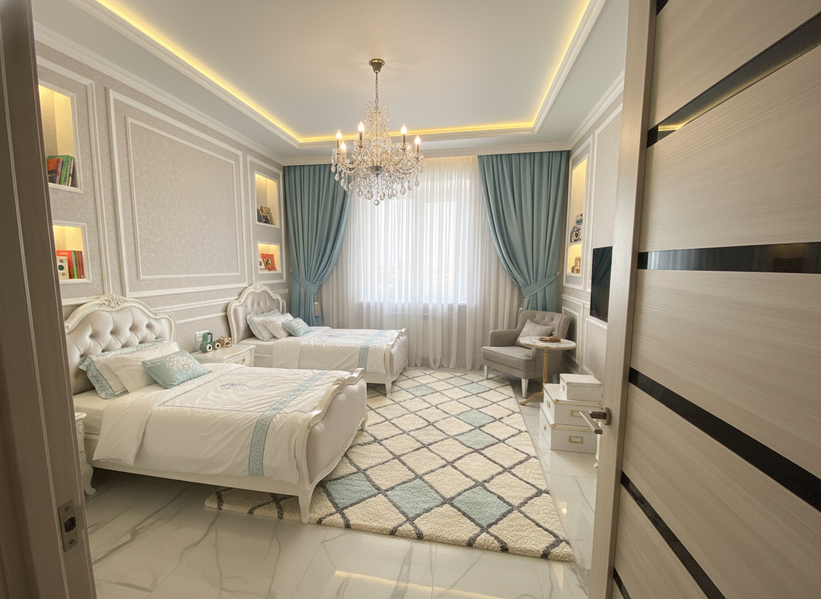 Дизайн детской в стиле Классика — фото интерьера от нейросети RoomGPT