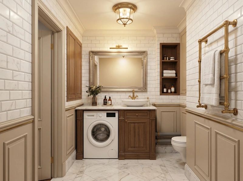 Дизайн интерьера в стиле Классика — Ванная от нейросети RoomGPT