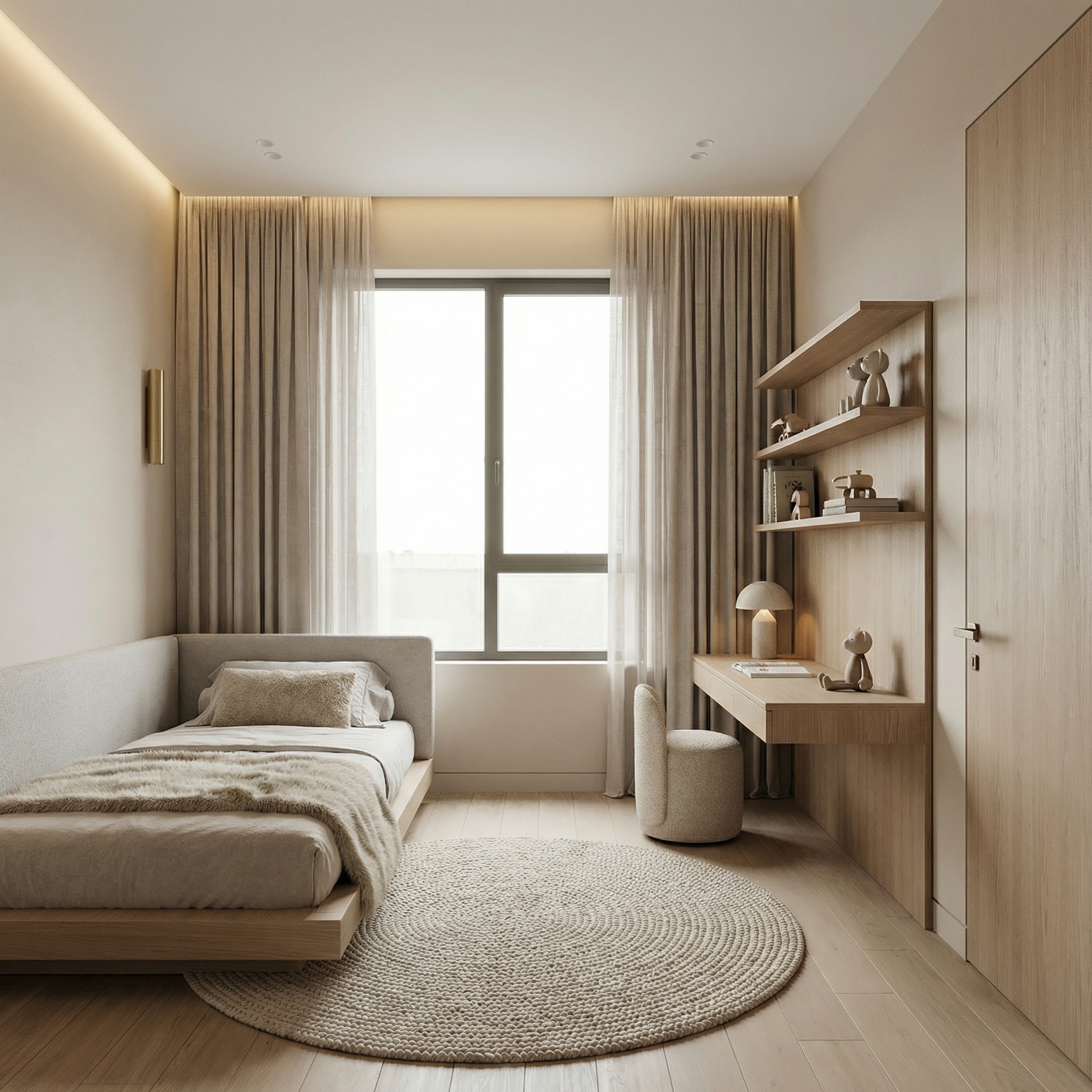 Дизайн детской в стиле Минимализм — фото интерьера от нейросети RoomGPT