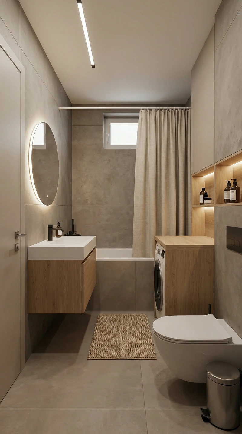 Дизайн интерьера в стиле Минимализм — Ванная от нейросети RoomGPT