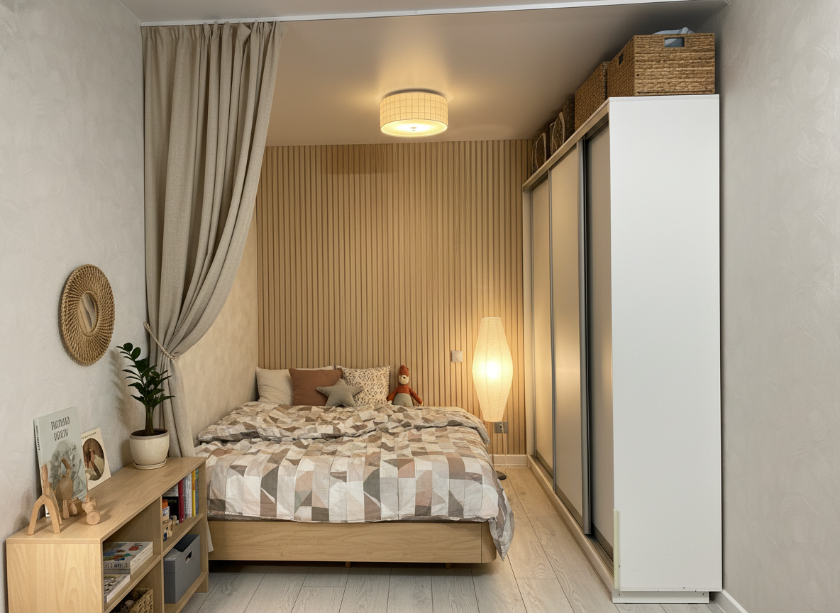 Дизайн детской в стиле Japandi — фото интерьера от нейросети RoomGPT