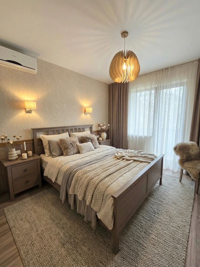 Дизайн интерьера в стиле Хюгге — Спальня от нейросети RoomGPT